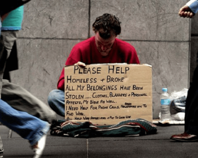 美国虽然是一个发达国家,但是乞丐的人数也不