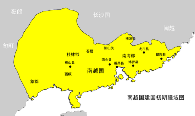 汉武帝平定了南越国之后,把原赵佗割据地区划分为九郡,广州仍是南海图片