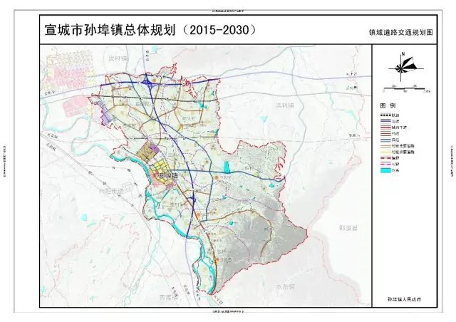 点击可放大 镇区近期建设规划图 宣城市养贤乡总体规划(2017-2030)