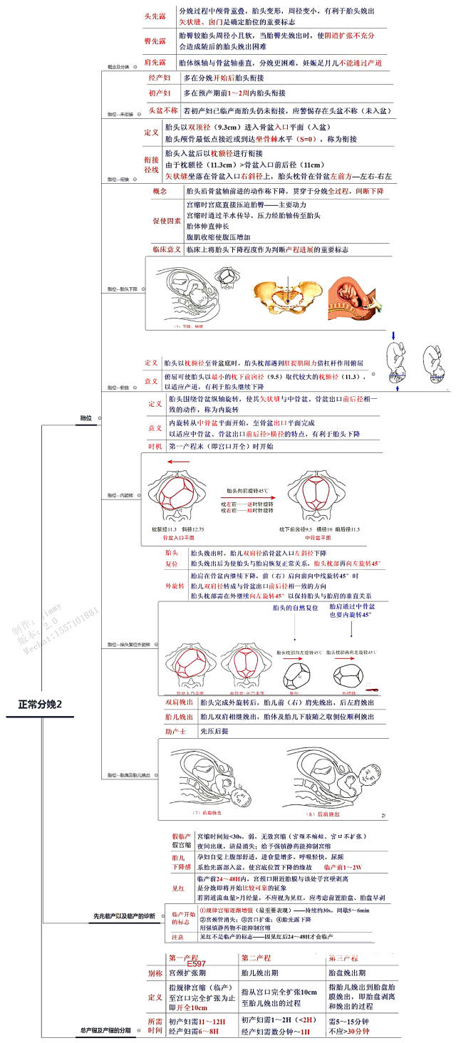 2018年最新考研/执业医师考试思维导图笔记妇产科学:正常分娩