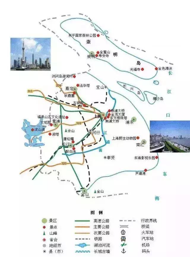 江浙沪旅游地图曝光,长三角原来还有这么多景点没去过