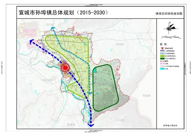 点击可放大 镇区近期建设规划图 宣城市养贤乡总体规划(2017-2030)