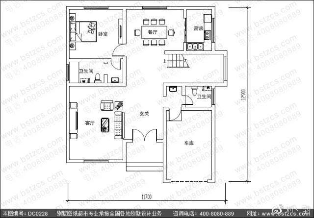 自建房设计_新农村二层半带车库自建别墅效果图