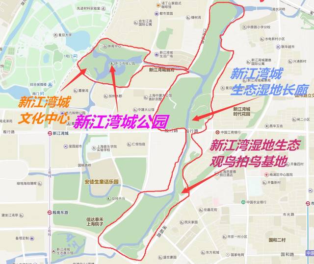 踏春的地方分别有四个地方, 分别是 新江湾城文化中心,新江湾城公园