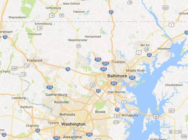 地图上可以看出,葛底斯堡(gettysburg)在华盛顿北面而安纳波利斯