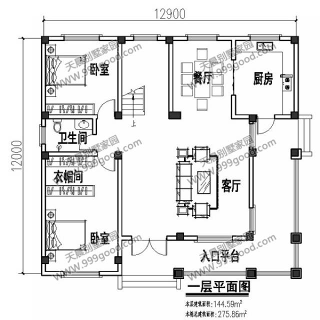 2层美式农村小别墅,12.9x12米带套房,28万建成精致又实用!