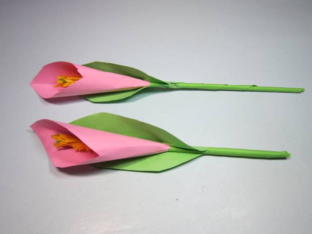 3分钟折一支美丽的花朵,简单的花朵折纸,diy手工制作