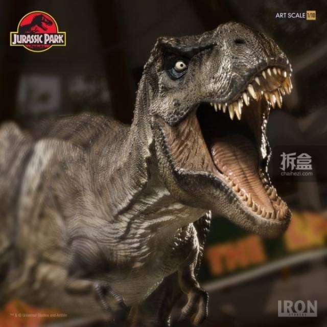 iron studios《侏罗纪公园》1:10雕像系列—霸王龙,格兰特博士