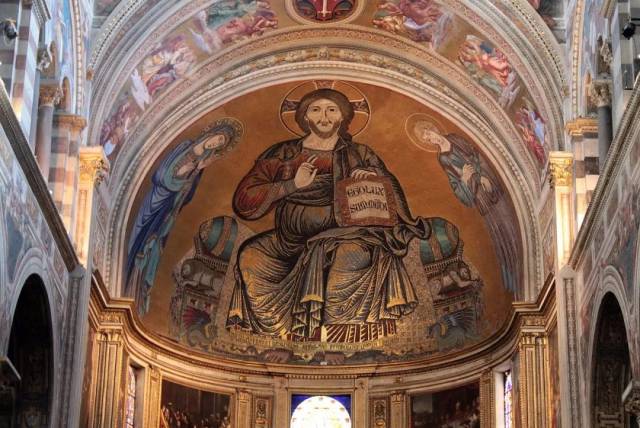 庄严基督 223x385cm 镶嵌画 1285 意大利    比萨大教堂