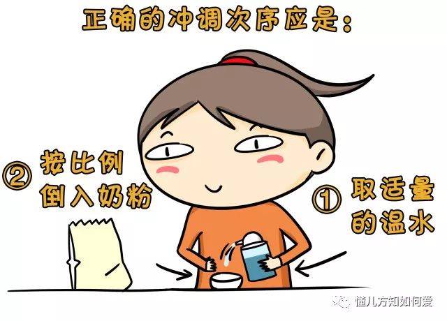 先加奶粉后加水 先加奶粉后加水,这是我们最多见的一种错误冲调