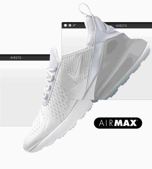 最后,近来人气爆棚的 nike air max 270 现已 加入 nikeid.