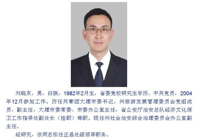 州管任前公示公告,大理市要来一位新了