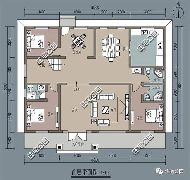 5套农村别墅户型,1个外观2个布局,实用经济,您更钟意哪套?