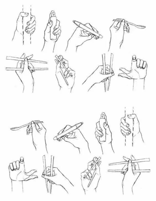 在艺术考试和绘画创作中 抓东西的手,几乎囊括其中 手抓饼剑,手握