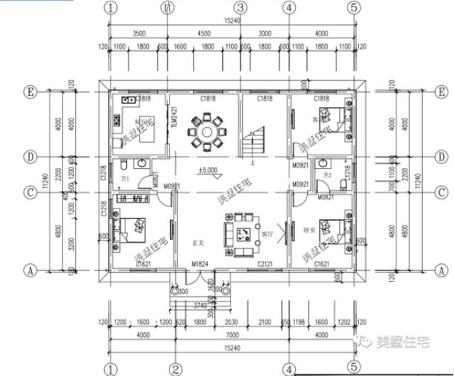 农村15米x11米平面图