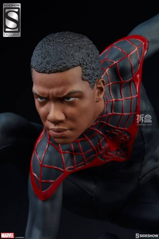 sideshow 漫威 蜘蛛侠 迈尔斯·莫拉莱斯miles morales 17寸pf雕像