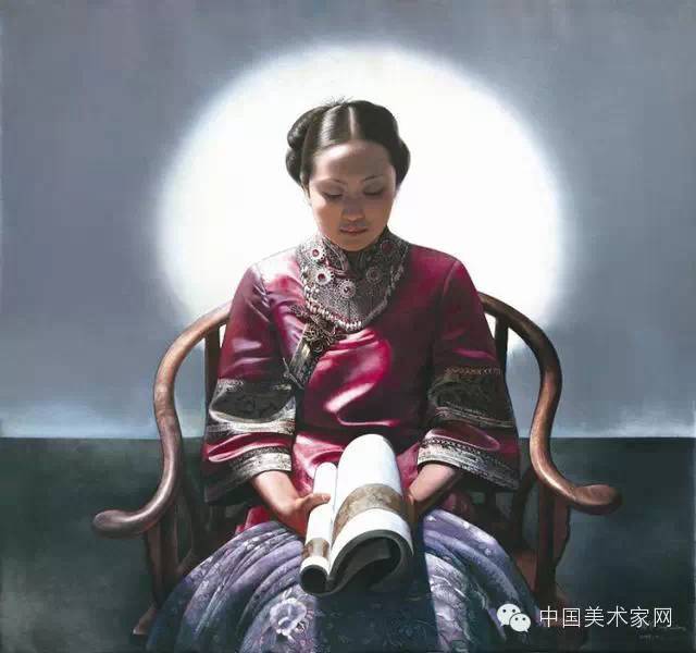 油画:书香女子, 中国篇