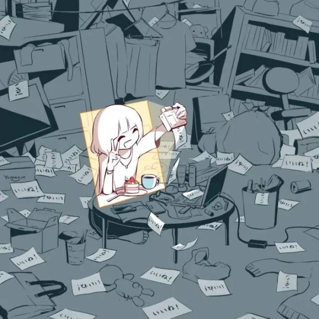 完美解读人性,日本画家笔下让人感到很"丧"的16张插图