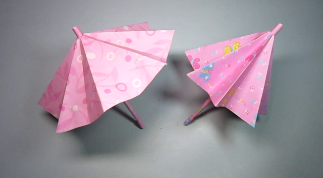 可收缩的雨伞折纸原来这么简单,几分钟就能学会,小雨伞的折法,diy手工
