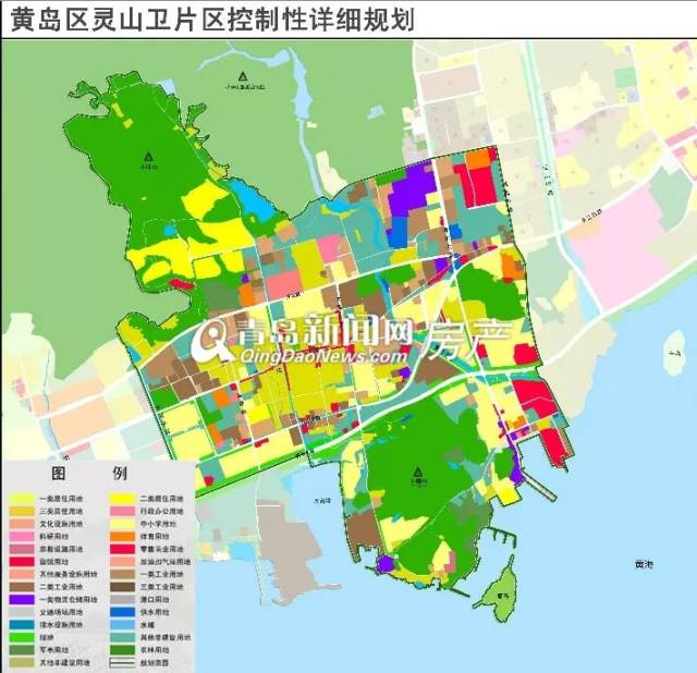 9平方公里.包含 灵山卫街道办事处东部区域和积米崖港区.