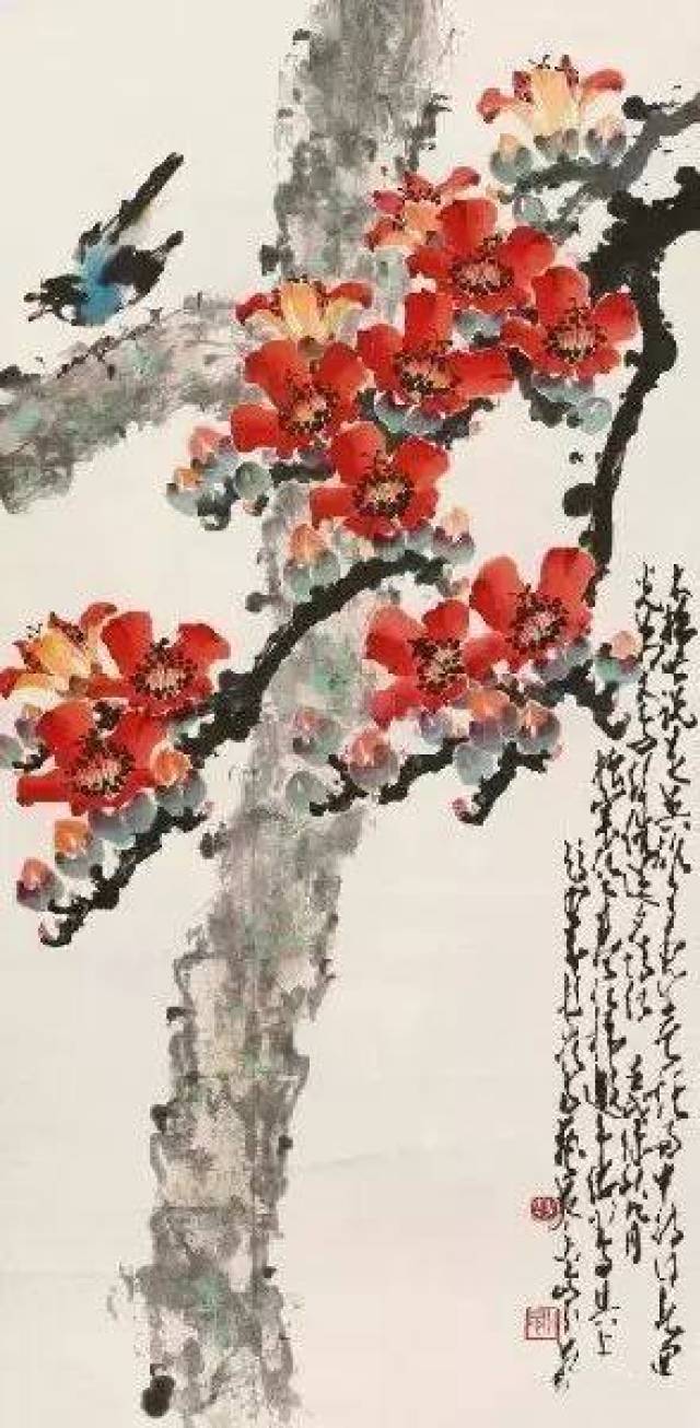 赵少昂擅花鸟,走兽, 继承岭南画派的传统,主张革新中国画.