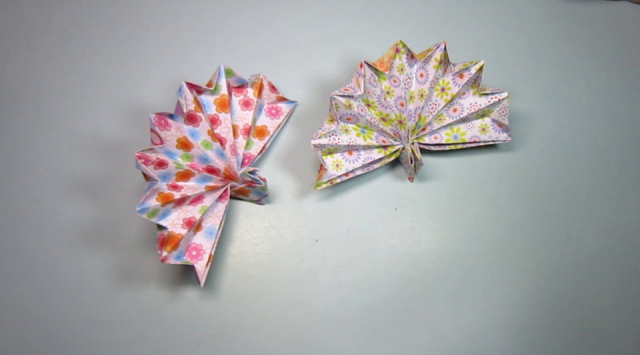 一张纸折出美丽的开屏孔雀,简单的孔雀手工折纸教程