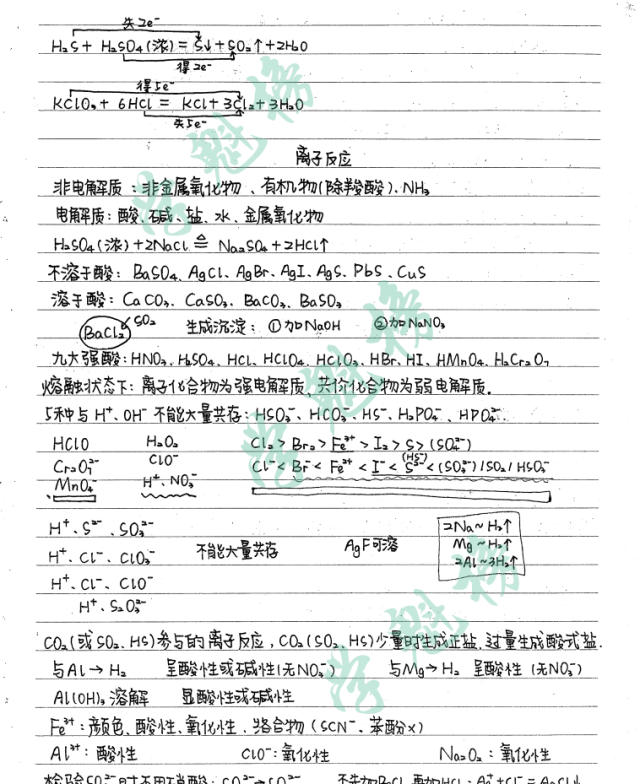高中化学知识点总结,高三必看,高一高二收藏!