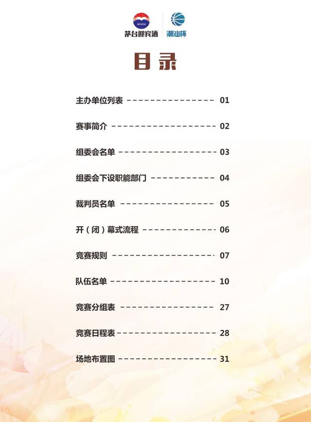 茅台迎宾酒·中国红 2018东莞潮汕杯篮球联赛秩序册