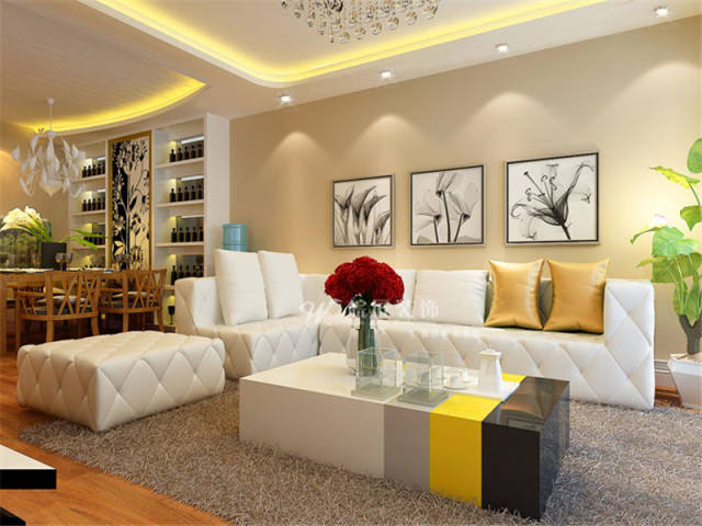 客厅整体设计以温馨,大气为主,家居的搭配都是以淡雅清新色系为主.