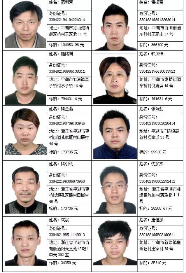 平湖法院曝光140名"老赖"名单,快来看看有没有欠你钱的!