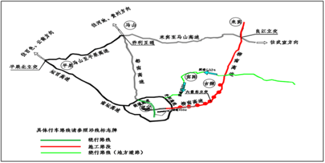 经迁江,三里,上林,西燕,古零,马山南,在乔利互通转入g75兰海高速马山图片