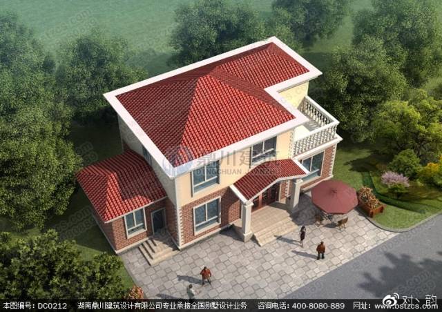 农村别墅设计_农村二层带露台小别墅设计效果图