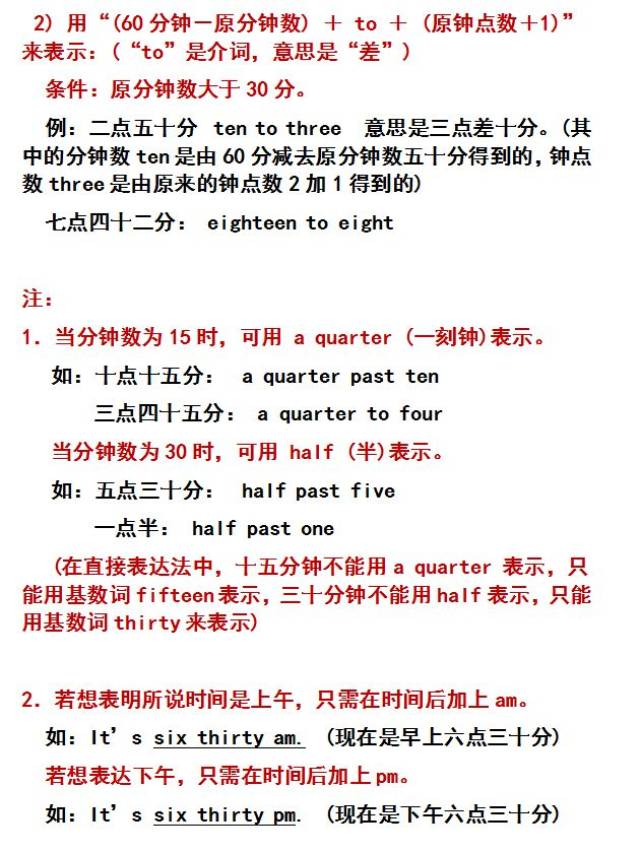 英语时间+方位表达,值得为孩子收藏打印!