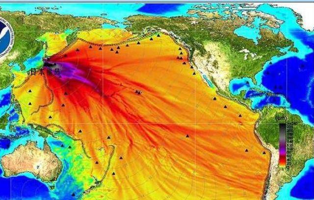 日本福岛核电站污染海洋扩散示意图 人类污染