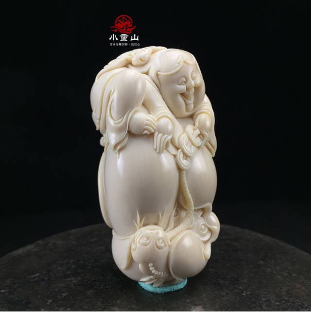 小重山猛犸 猛犸牙雕李小珍大师作品 猛犸象牙工艺品