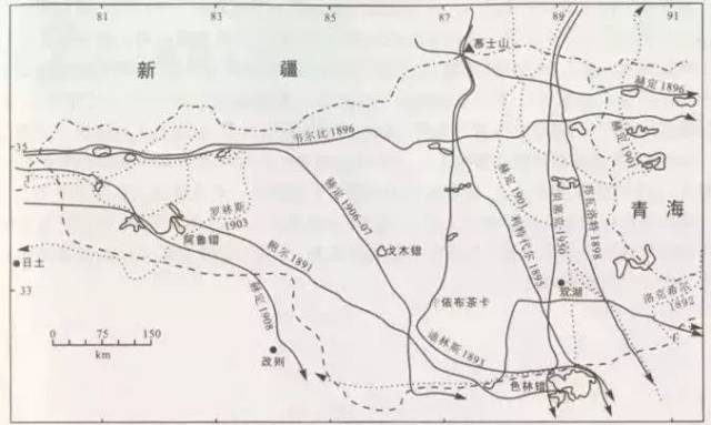 中线:从西藏阿里改则至青海茫崖,从改则向北经过藏色岗日