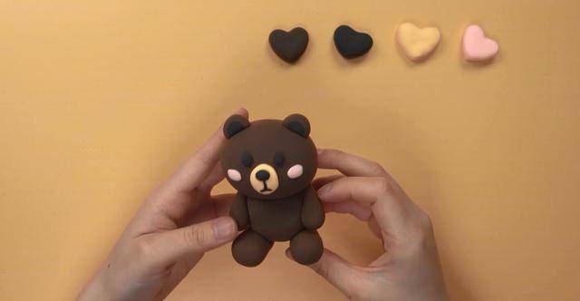 阿土的玩具世界原创手工系列用超轻粘土制作呆萌的布朗熊
