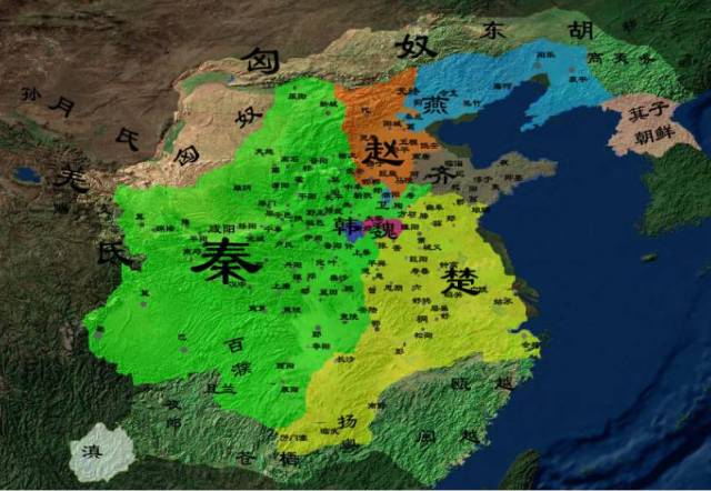 战国时期公元前230年列国形势图