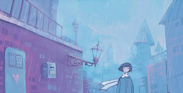 我曾住在总是下雨的城市. 所以我的画里, 也常是雾蒙蒙的蓝色.