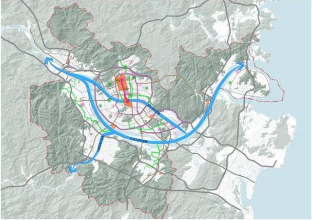 中心城区范围包括福州市五区(晋安区除寿山,日溪,宦溪),以及闽侯的