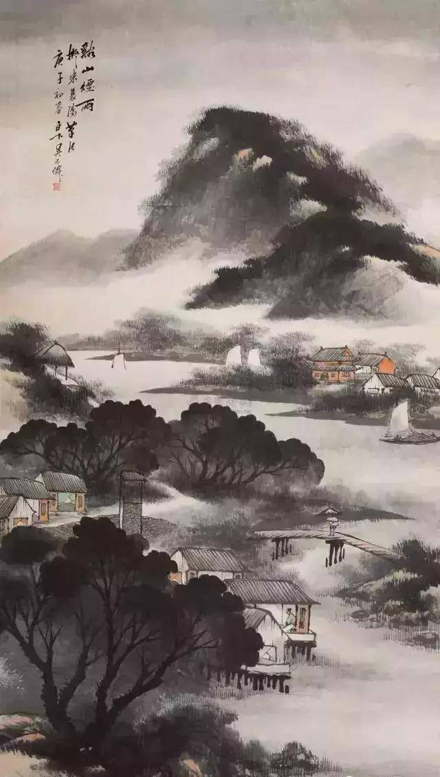 海派画家吴石仙的山水画,渲染入微!