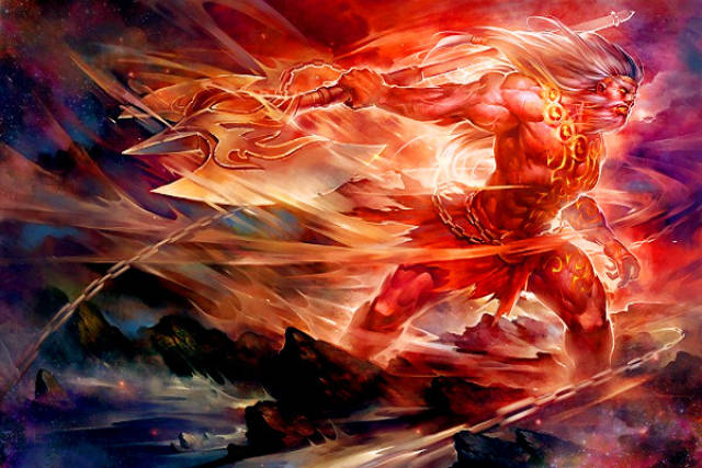 盘古开天辟地,元神化为三清,是为太清道德天尊(老子),玉清元始天尊