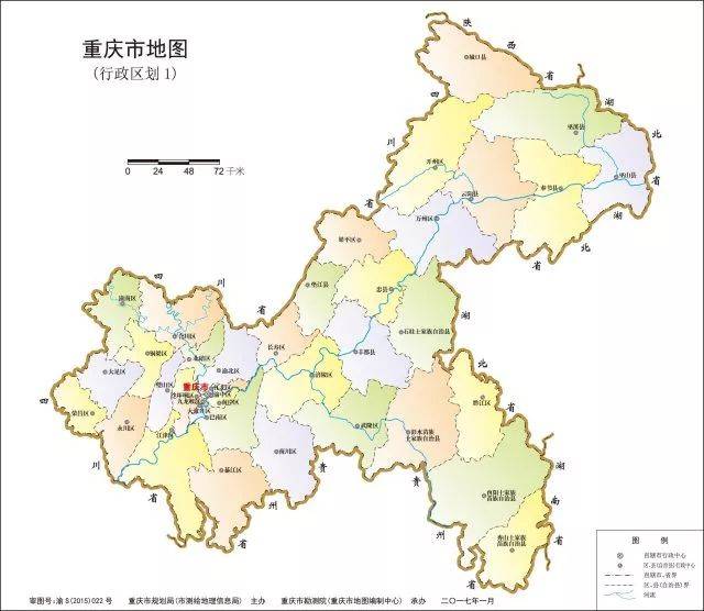 关注我们 当我们凝视重庆地图 发现一块块 用不同颜色标注的行政区域