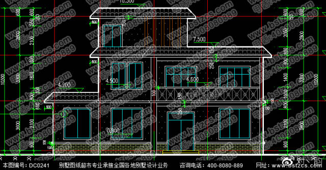 农村二层半平屋顶自建房设计效果图