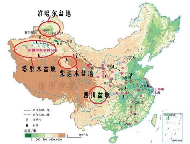 西气东输示意图