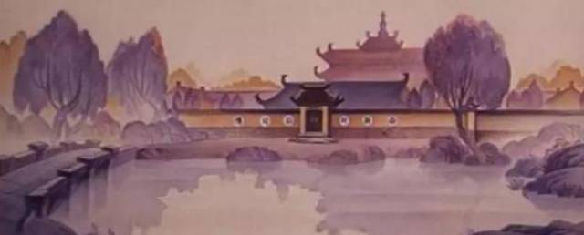 《天书奇谭》的场景,大量出现运用传统点染皴泼技法绘制的水墨山水