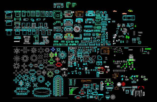 包含多个cad室内设计常用图块图库,囊括了cad室内设计所需的家具,电器