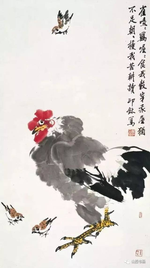 萧朗画鸡:神态各异,独具一格!