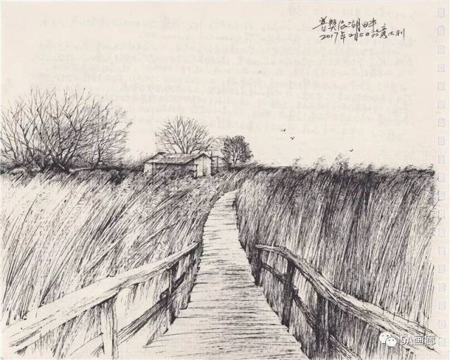 太行山的挂壁公路山西平顺 纸本墨水 28×25厘米 2015