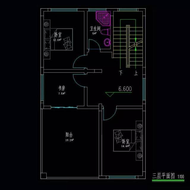 这款户型看到的很多,温馨实用的二层养老小别墅,开间8.6米,进深10.